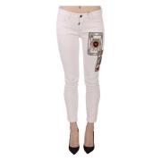 Queen Of Hearts Hvite Skinny Jeans