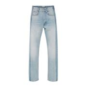 Blå Arbeider Lappet Straight-Leg Jeans