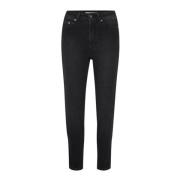 Slim Fit Jeans i Vasket Svart