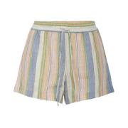 Beau Linen Shorts i Apricot Combo