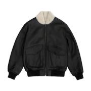 Reversibel Shearling Baseball Jakke