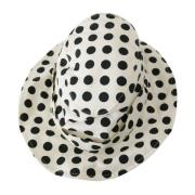 Hvit Polka Dot Trilby Hatt - Elegant og Autentisk