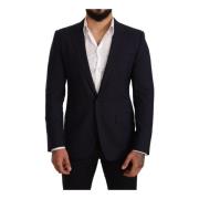 Navy Blue Wool Slim Fit Martini Blazer