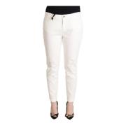 Hvite Bomull Skinny Denim Kvinner Fine Jeans