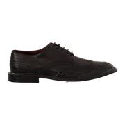 Sorte Skinn Wingtip Derby Sko