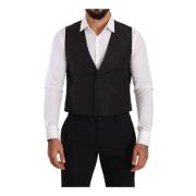 Grå Silke Formell Vest, Slim Fit, Italiensk Laget