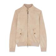 Klassisk Suede Harrington Jakke