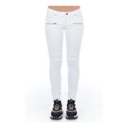 Hvit Bomull Skinny Jeans Bukser