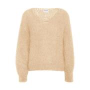 Beige American Dreams Milana Ls Mohair Knit Almond Genser