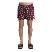 Maroon Beachwear Badebukse med Snøring