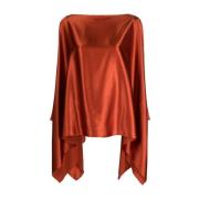 Silkeelastisk Poncho Topp, Asymmetrisk Design