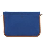 Pre-owned Blatt lerret Hermes Clutch