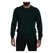 Grønn Cashmere Crewneck Genser