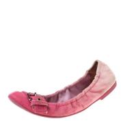 Pre-owned Rosa lerret Louis Vuitton Flats