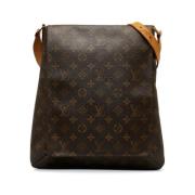 Pre-owned Brunt lerret Louis Vuitton Musette Salsa