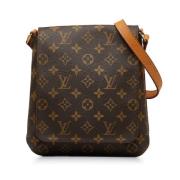 Pre-owned Brunt lerret Louis Vuitton Musette Salsa