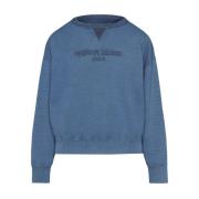 Marineblå Sweatshirt med Brodert Logo