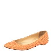 Pre-owned Oransje skinn Christian Louboutin Flats