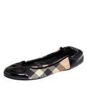 Pre-owned Svart belagt lerret Burberry Flats