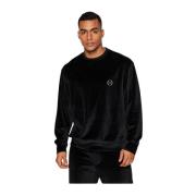 Velour Straight Sweatshirt - Svart