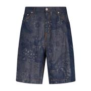 Blå Lin Shorts