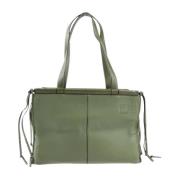 Pre-owned Gronn Loewe Tote i skinn