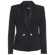 Pre-owned Balmain Blazer i svart stoff