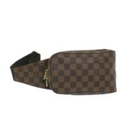 Pre-owned Brunt lerret Louis Vuitton Crossbody veske