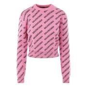 Rosa Logo Jacquard Cropped Sweater