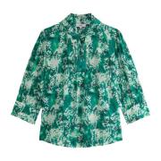 Lamar Grønn Print Bluse