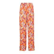 Floral print wide trousers