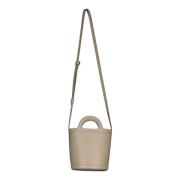 Lær Bucket Bag med Logo