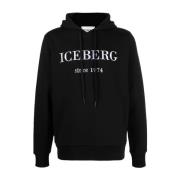 Svart Hoodie med Stilig Branding