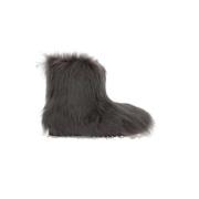 Mørkegrå Faux Fur Støvler