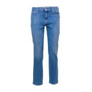 Høy midje mørk vask slim fit jeans