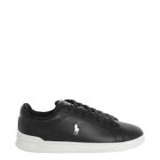 Svart Skinn Court Sneakers