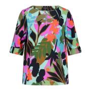 Fargerik Bluse med Naturlig Print