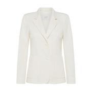 Blazer med Diagonal Strikket Revers