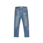 Slim Fit Blå Jeans for Menn