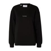 Black Selected Femme Slflisa Hankie Ls Crew Neck Sweat