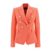 Oransje Blazer med knappelukking