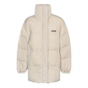 Logo-Applique Pufferjakke Beige Aw23