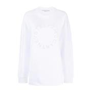 Hvit Rhinestone Logo Sweatshirt