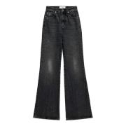 Sort Bomull Wide Leg Jeans