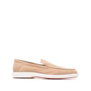 Beige Skinn Loafers for Menn