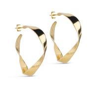 Elegant Gull Twisted Large Hoops