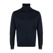 Blå Turtleneck Genser