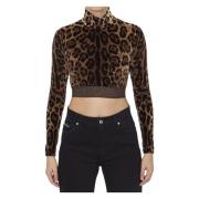 Multifarget Leopard-Print Crop Top