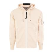 Stilig Beige Zip Up Hettegenser