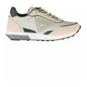 Beige Polyester Sneaker med Kontrastdetaljer